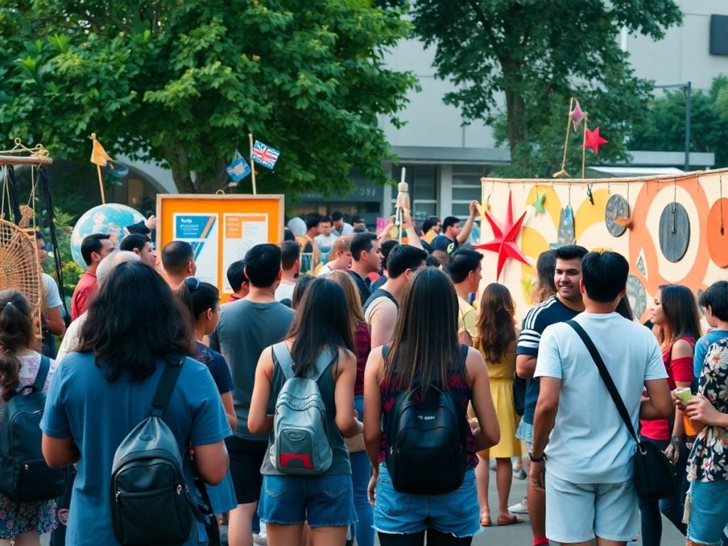 Întâlnire comunitară cu activități culturale diverse.