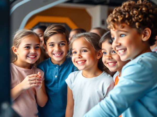 Copii curioși explorând viitorul educațional